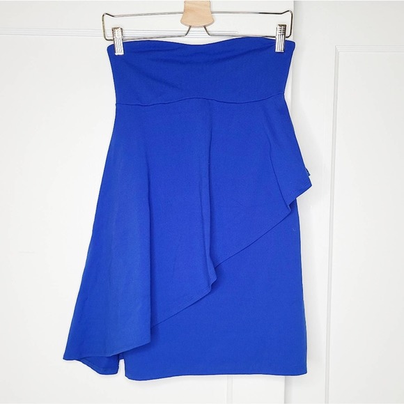 Susana Monaco Flutter Sleeveless Blue Tube Dress - Picture 5 of 8